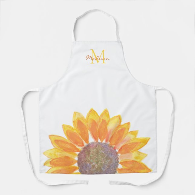 Sonnenblumenmonogramm Schürze (Vorderseite)