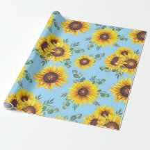 Sonnenblumenmuster auf blauem Hintergrund