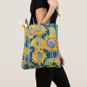 Sonnenblumenmuster Blau Tasche