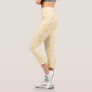 Sonnenblumenmuster Capri Leggings