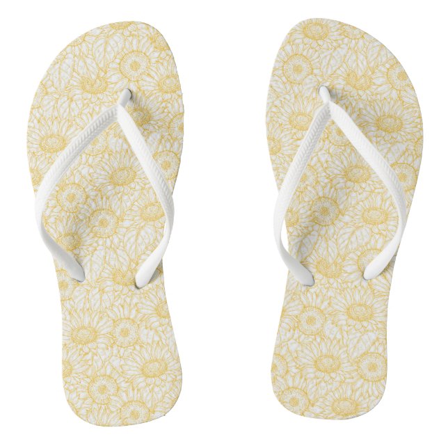 Sonnenblumenmuster Flip Flops (Fußbett)