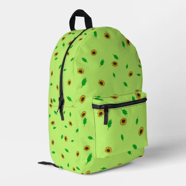 Sonnenblumenmuster gedruckter Rucksack (Rückseitige Ecke links)