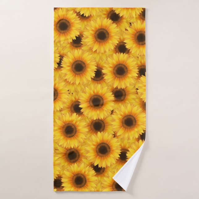 Sonnenblumenmuster, gelbe Schönheiten, Badehandtuch (Badehandtuch)