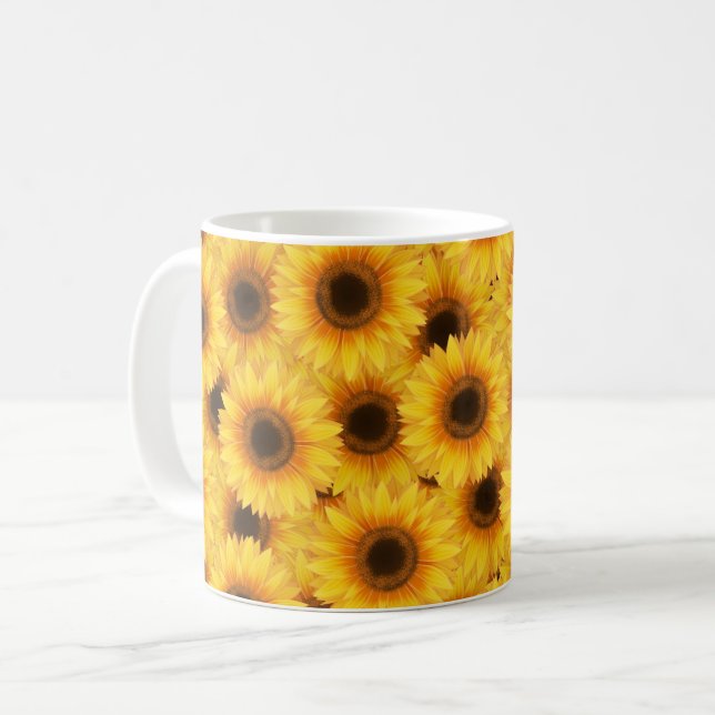 Sonnenblumenmuster, gelbe Schönheiten, Kaffeetasse (Vorderseite Links)