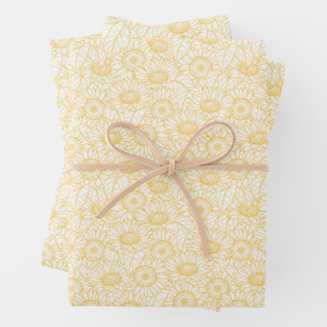 Sonnenblumenmuster Geschenkpapier Set (Beispiel)