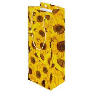 Sonnenblumenmuster Geschenktüte Für Weinflaschen