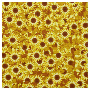 Sonnenblumenmuster - Gold, Gelb und Braun Stoff
