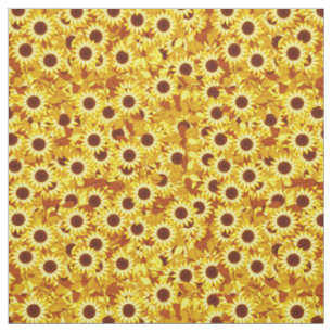 Sonnenblumenmuster - Gold, Gelb und Braun Stoff