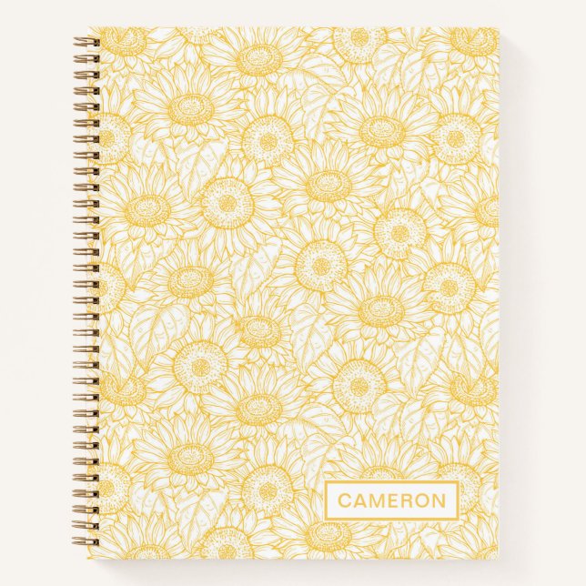 Sonnenblumenmuster Notizbuch (Vorderseite)