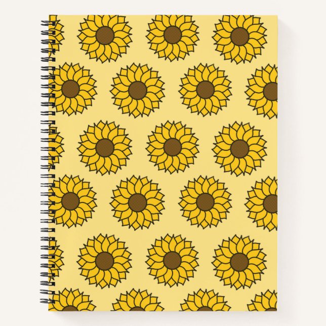 Sonnenblumenmuster Notizbuch (Vorderseite)