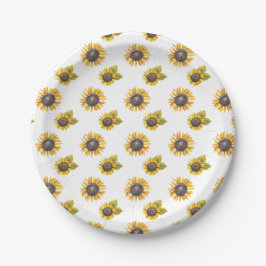 Sonnenblumenmuster-Party Pappteller