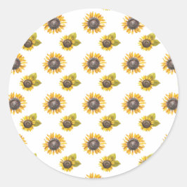 Sonnenblumenmuster Sitcker Runder Aufkleber