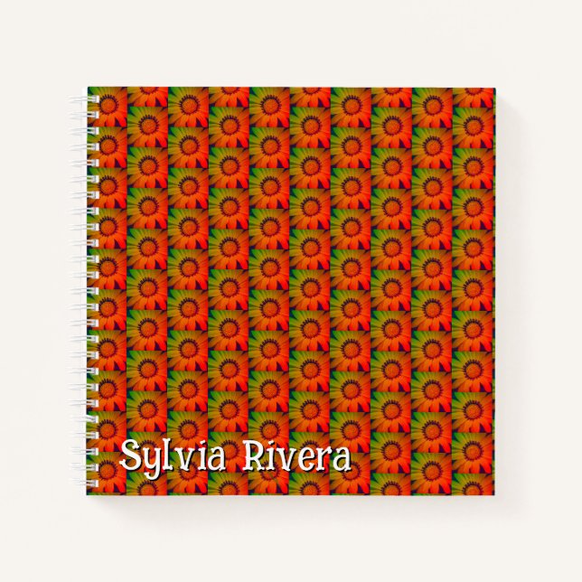 "Sonnenblumenmuster" SpiralNotebook Notizbuch (Vorderseite)