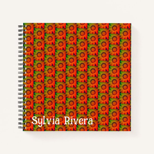 "Sonnenblumenmuster" SpiralNotebook Notizbuch (Vorderseite)