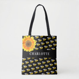 Sonnenblumenname für Schwarze Bienen Tasche