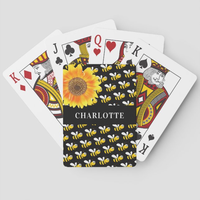 Sonnenblumenname für schwarze Hummeln Spielkarten (Rückseite)