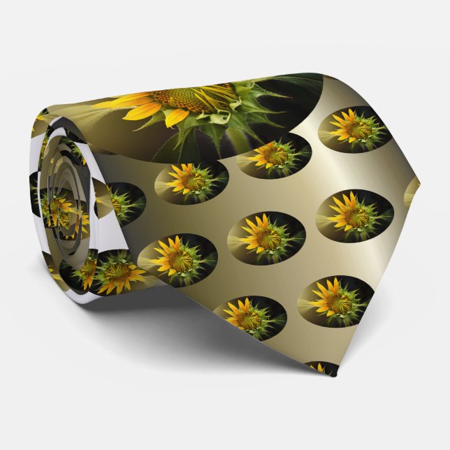 Sonnenblumenöffnung in Vollblut Krawatte (Gerollt)