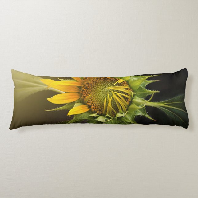 Sonnenblumenöffnung in Vollblut Seitenschläferkissen (Vorderseite)