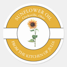 Sonnenblumenöllabel Runder Aufkleber