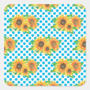 SonnenblumenOutfits Quadratischer Aufkleber