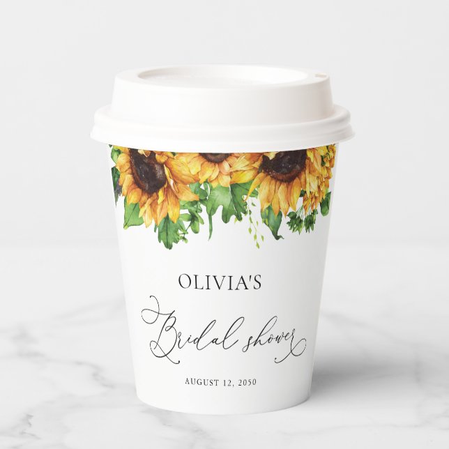 Sonnenblumenpapier-Cup-Brautparty Pappbecher (Vorderseite)