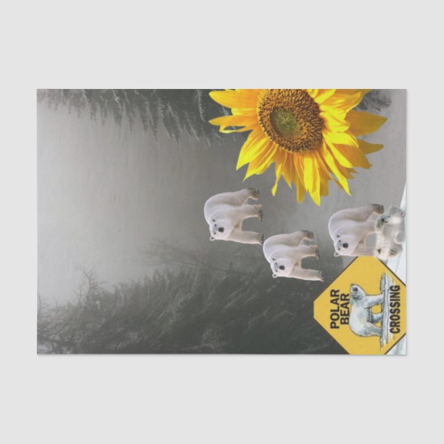 Sonnenblumenpapier für den Polarbär Seidenpapier (Vorderseite)