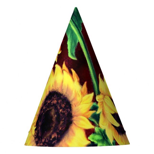 Sonnenblumenpapier-Party-Hut Partyhütchen (Vorderseite)