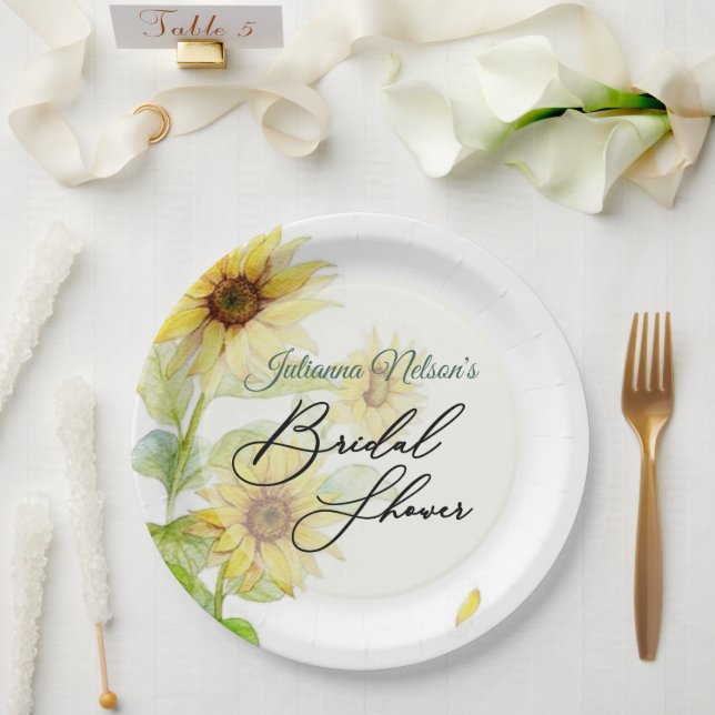 Sonnenblumenpapier-Teller Pappteller (Hochzeit)