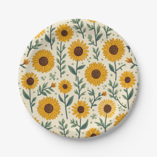 Sonnenblumenpapier und Party-Teller Pappteller