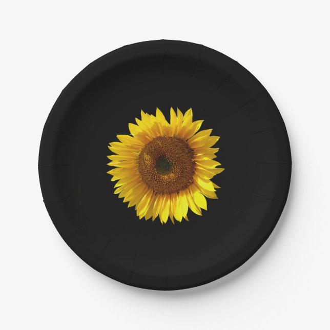 Sonnenblumenpapierplatte Pappteller (Vorderseite)