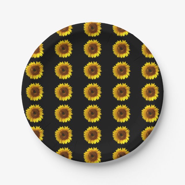 Sonnenblumenpapierplatte Pappteller (Vorderseite)