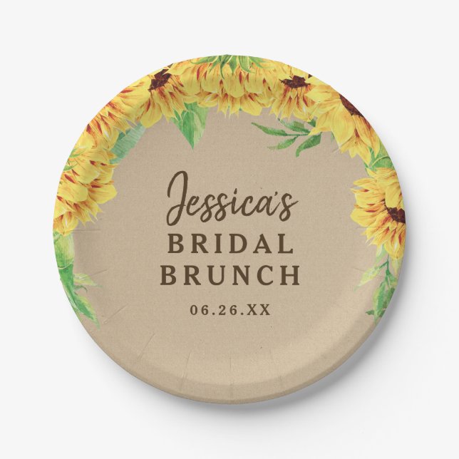 Sonnenblumenpapierplatte Pappteller (Vorderseite)