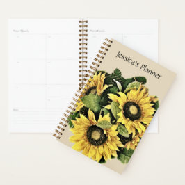 Sonnenblumenplaner 5,5" x 8,5" - Personalisiert Planer