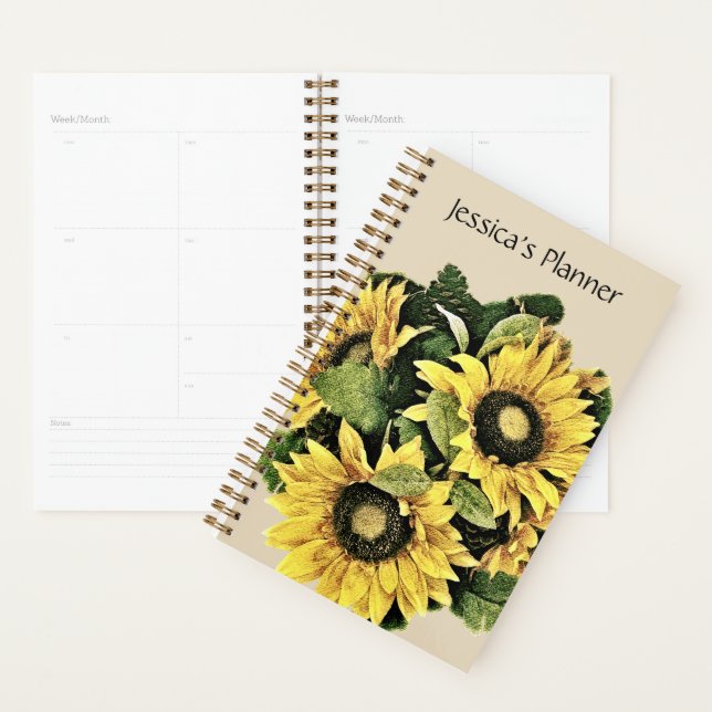 Sonnenblumenplaner 5,5" x 8,5" - Personalisiert Planer (Anzeige)