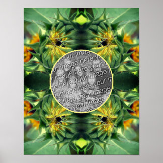 Sonnenblumenrahmen gestalten Ihr eigenes Foto Poster