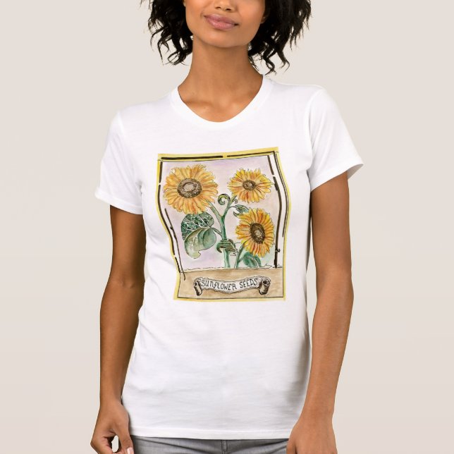 Sonnenblumensaat T - Shirt der Frau (Vorderseite)