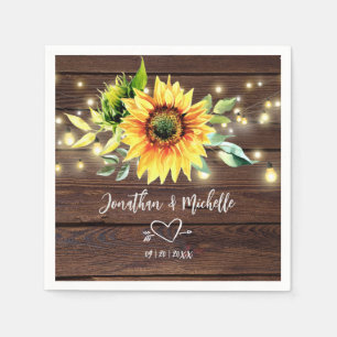 Sonnenblumensaite strahlt rustikales Dunkelholz Ho Serviette