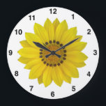 Sonnenblumensäulenuhr Große Wanduhr<br><div class="desc">Die perfekte Wanduhr für die Wildblume Liebhaber in Ihrem Leben, oder YOU! Dieses fröhliche Design wird jede Küche oder jedes Hobby-Zimmer aufheitern. Original Foto-Design von TrailsideDesigns.</div>
