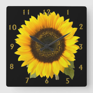Sonnenblumensäulenuhr Quadratische Wanduhr