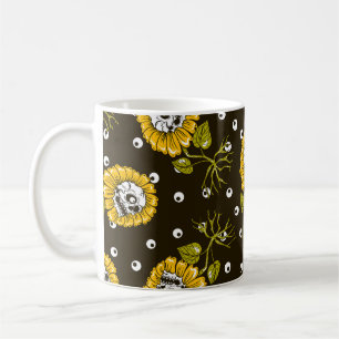 Sonnenblumenschädel: Einzigartiges, nahtloses Must Kaffeetasse