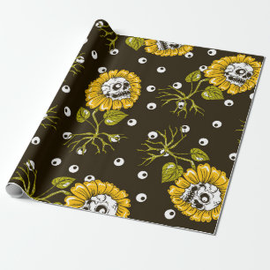Sonnenblumenschädel nahtlos Muster Geschenkpapier
