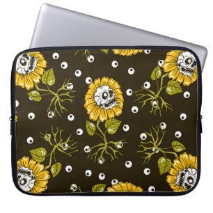 Sonnenblumenschädel nahtlos Muster Laptopschutzhülle