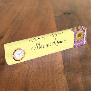 Sonnenblumenschild Namensplakette