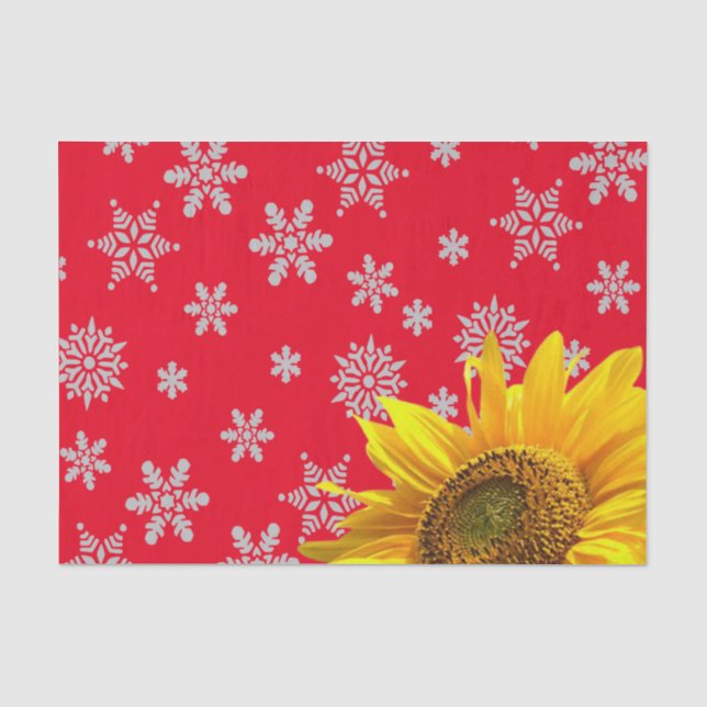 Sonnenblumenschneeflocke Rotes Gewebepapier Seidenpapier (Vorderseite)