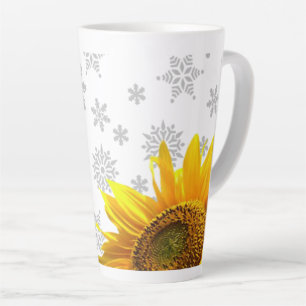 Sonnenblumenschneeflocken Latte Tasse