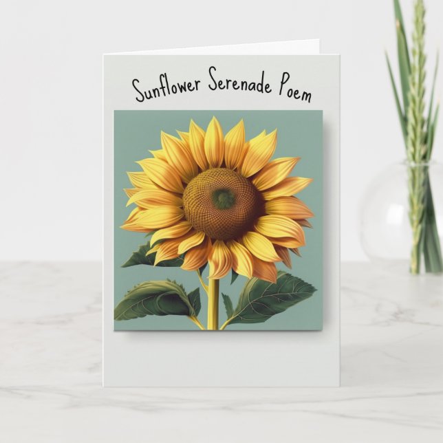 Sonnenblumenserenade-Poesie-Karte Karte (Vorderseite)