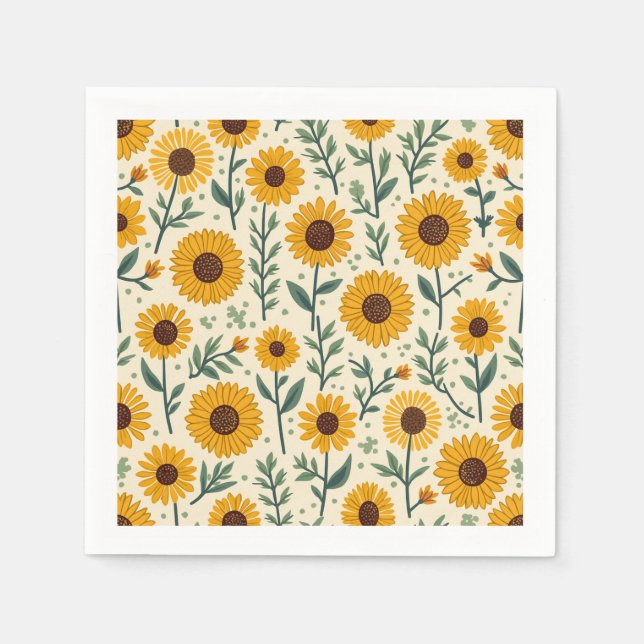 Sonnenblumenservietten. Serviette (Vorderseite)