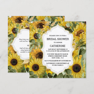 Sonnenblumensommer elegante Collage essbare Braut Einladung