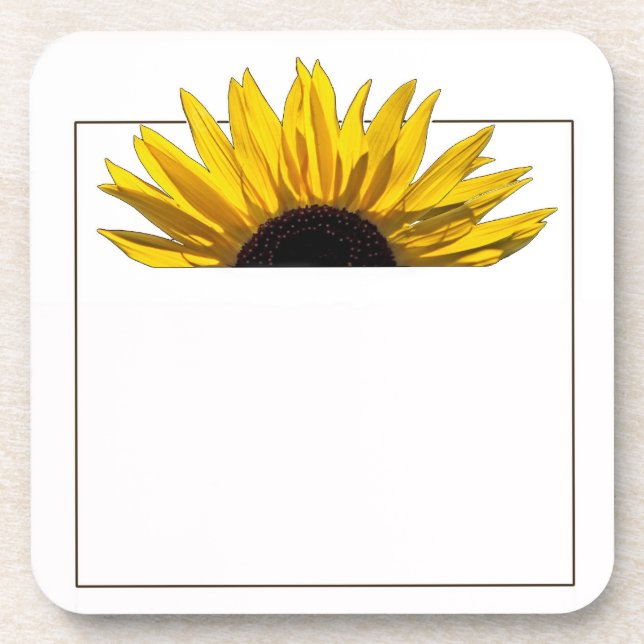 Sonnenblumensonne Getränkeuntersetzer (Vorderseite)