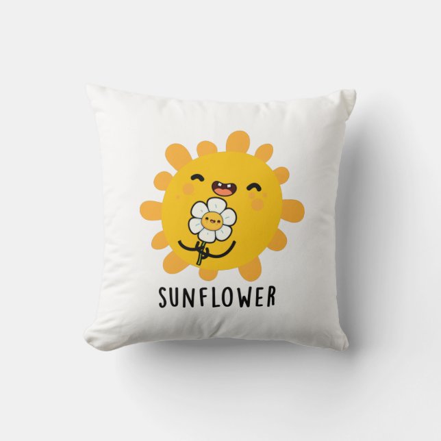 Sonnenblumensonne und Blume Pub Kissen (Vorderseite)